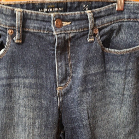 Lucky Brand Sweet Crop Jeans Medium Wash Stretch Mid-Rise Straight Crop Sz 8 - Picture 5 of 14